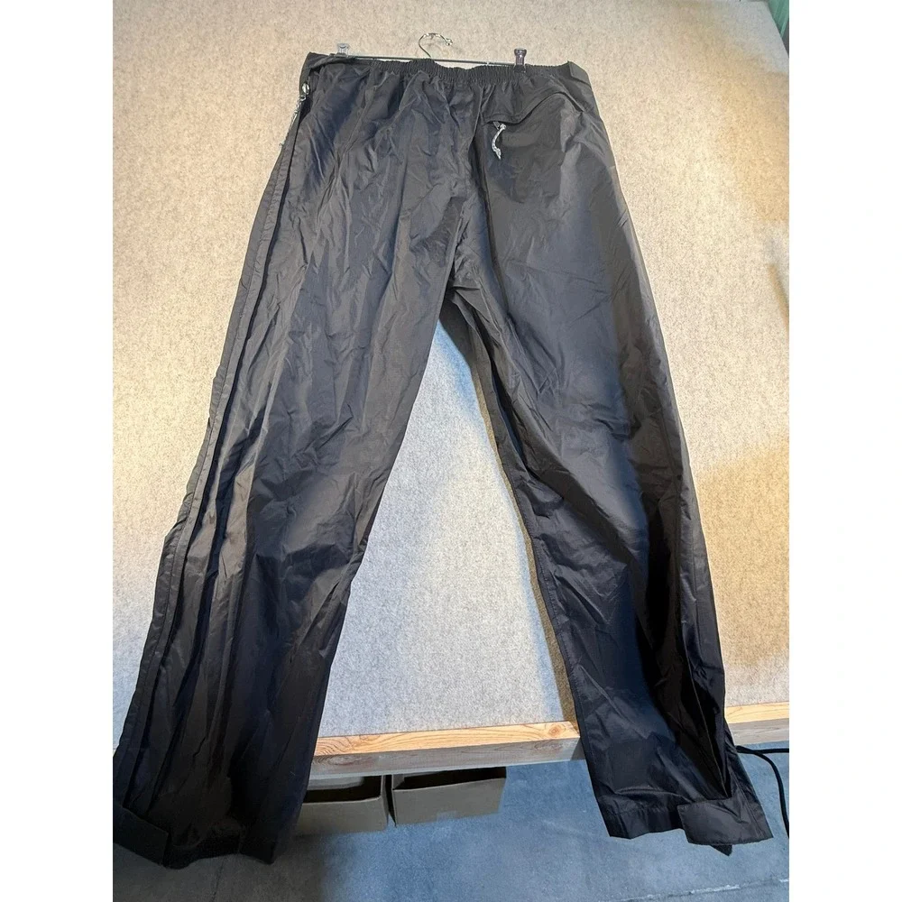 Red Ledge Mens Waterproof Rain Pants Black Ripstop Elastic Waist Outdoor XL